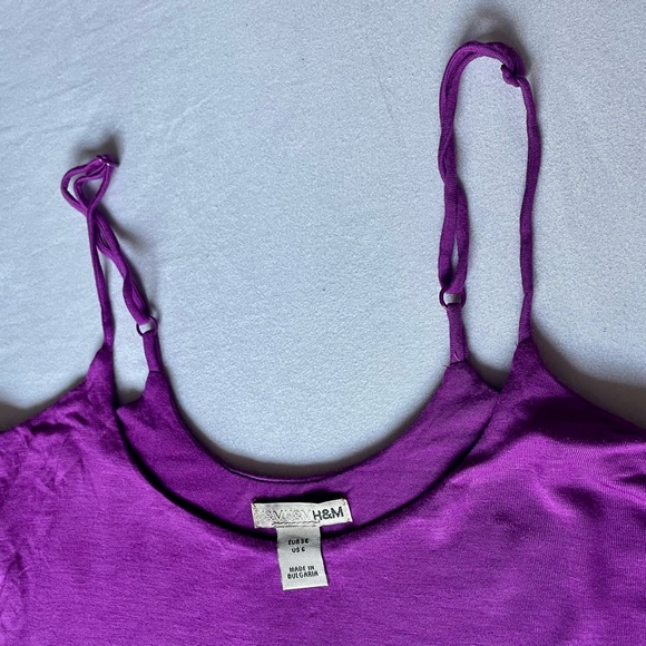 H&M purple asymmetric mini dress/tank top size 6 - Picture 3 of 6